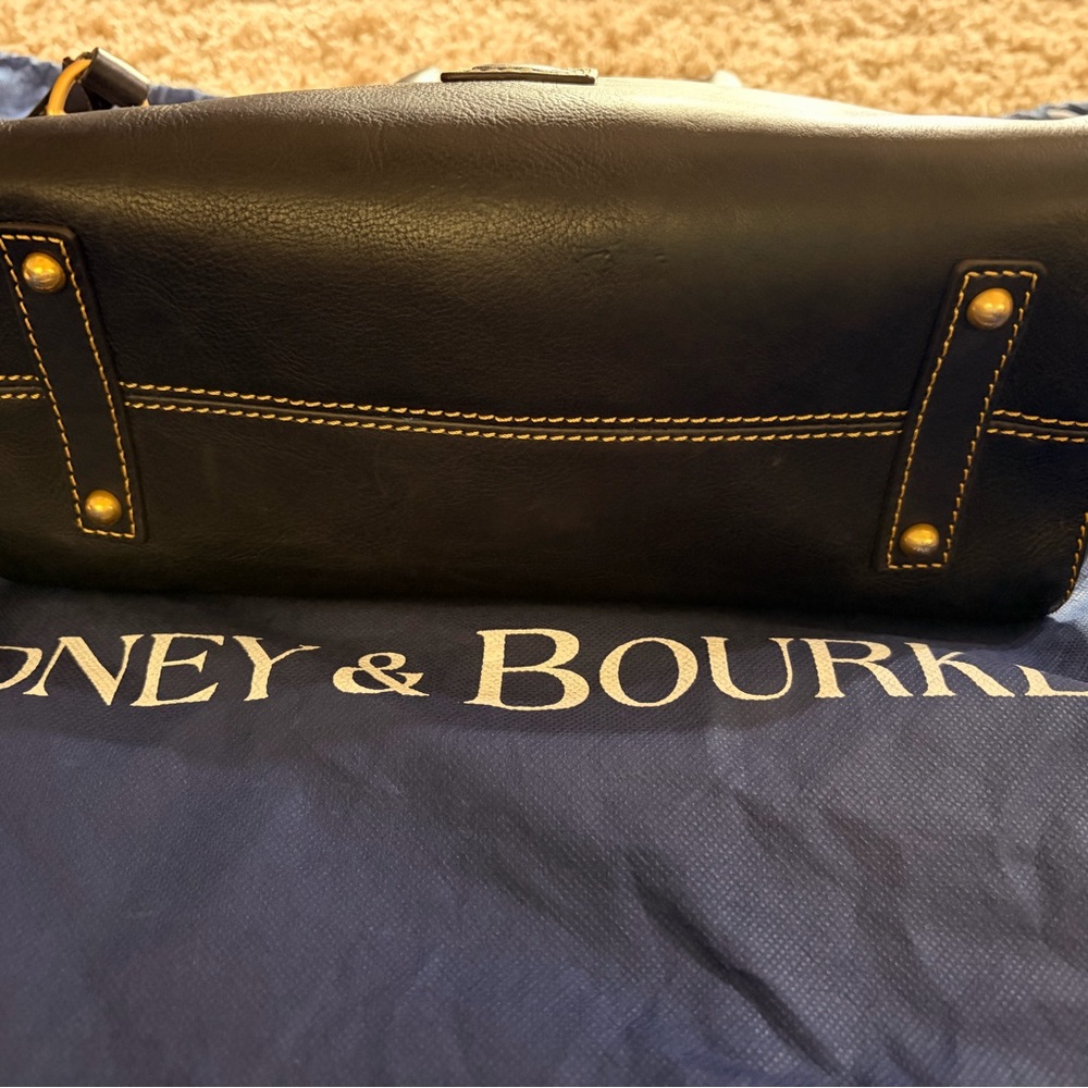 Dooney & Bourke Black Leather Handbag with Gold Rings - Picture 3 of 11